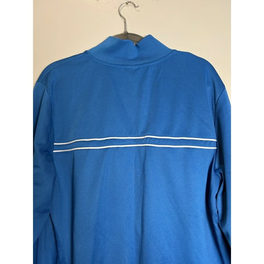 The North Face Men Large Blue Full Zip Track Stripe Athletic Outdoor gym jacket